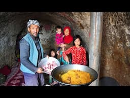 Cold Winter day in a Cave and Cooking Village Food | Village life in Afghanistan