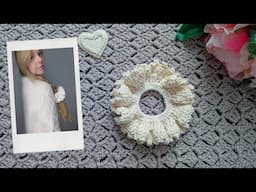 CROCHET FEMININE SCRUNCHIE FOR BEGINNERS  | How To Crochet Easy Scrunchie DIY With Picot Edging