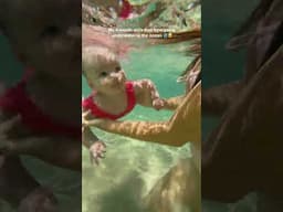 4 Month Old's 1st Time Swimming Underwater 🥰 #shorts