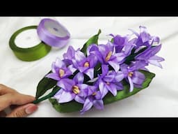 DIY ribbon hyacinth /how to make beautiful Hyacinth flower with satin ribbon