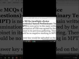 CSS MPT (MCQs Based Preliminary Test) or Screening Test complete Video with Syllabus & other Details