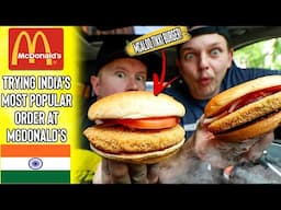 Trying The Potato & Pea Veggie McAloo Tikki Burger From The Global McDonald's Menu!