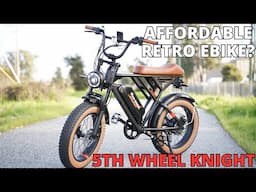 Affordable Retro Fat Tire Ebike - 5th Wheel Knight Review Unboxing Test Ride Unlock Max Speed