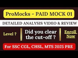 Detailed ANALYSIS Video - THE PUNDITS PAID MOCK 1 for SSC CGL 2025 PRE
