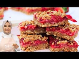 🍓Super easy STRAWBERRY OATMEAL BARS!