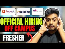 Rupeek, Accolite, Teralogic New Hiring | OFF Campus Drive For 2025, 2024 Batch | Fresher Jobs