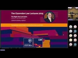 The Clarendon Law Lectures 2025 - Lecture 2: Parliament as constitutional agent
