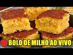 FAZENDO BOLO DE MILHO COM QUEIJO DELICIOSO AO VIVO O FAMOSO BOLO CAIPIRA DE MILHO @BOLODEMILHO