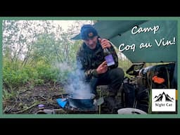 NIGHT CAT LAY-FLAT HAMMOCK WILD CAMP x 2 | Cooking Coq au Vin in Dutch Oven | Canoeing in the rain