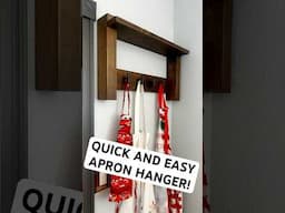 Easy apron hanger build! Clean lines, smooth finish, and solid wood! #walkerswoodworks #diykitchen