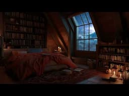Relaxing Rain Sounds in the Dimmed Bedroom - Rain & Thunder for Sleep, Meditation