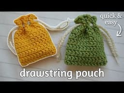 Crochet Drawstring Pouch Tutorial for Beginners | Basic Crochet Pouch