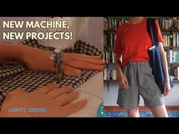 My First Projects on the Juki TL-2010Q | Gingham Shorts & Denim Tote