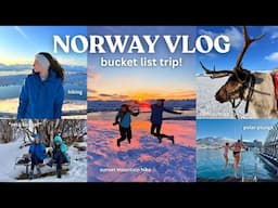 TROMSØ NORWAY TRAVEL VLOG | sunset mountain hike, polar plunge, reindeer sledding, + souvenir haul