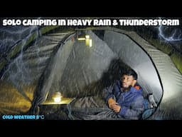Solo Camping in Heavy Rain & Thunderstorm | Overnight Rain Camping | Rain Camping Uttarakhand Forest