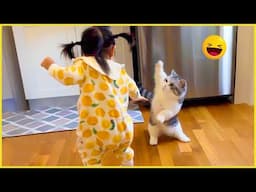 Never Ending Battle: Cutest Baby Fighting With Cat Everyday || Peachy Vines