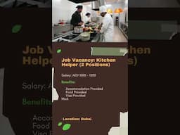 🚨 Kitchen Helper (2 Positions) – Dubai 🇦🇪