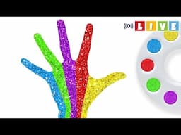 🔴 Glitter Color Painting | Finger Family Song