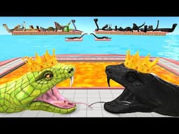 The Giant Snake Gang VS The Dark Version Of Itself | Animal Revolt Battle Simulator