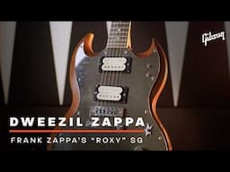 Dweezil Zappa shows Mark Agnesi the Frank Zappa “Roxy” Gibson SG
