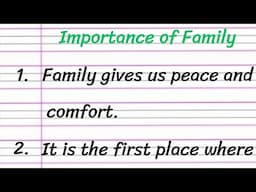 Importance of Family Essay in English 10 Lines || 10 Lines on Importance of Family