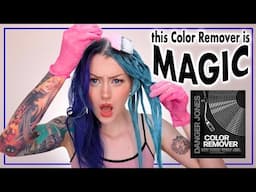 from DARK BLUE to BLONDE 😱 Trying out Danger Jones Hair Color Remover