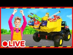 Various Toys 🚧 Fire Truck, Police Car, Tractor, Excavator | Educational Video for Kids | Kidibli