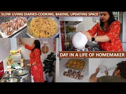 Indian Mom's Lunch To Dinner Routine - Slow & Productive Living | Tahri, Namkeen, Sweet Bun & Puff