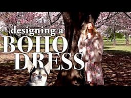 Spring Diaries: thrifting, turning my art into a boho dress + incredible cherry blossoms