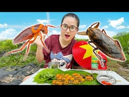 Changcady làm món ăn từ các con vật bắt được ngoài đồng: con cua, cà cuống, con cá trạch