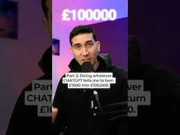 Part 2 - Doing whatever ChatGPT tells me to turn £1k into £100k in 6 months.