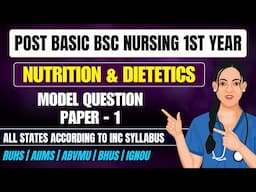 Post Basic Bsc Nursing Nutrition And Dietetics Question Paper 2025 // PB Bsc Nursing 1st Year