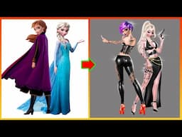 Frozen Elsa Anna Become Into Bad Girls - Disney Princesses Transformation
