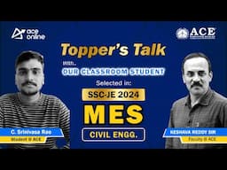 SSC JE 2024 Topper's Talk Challa Srinivasa Rao Selected in MES Civil Engg with Keshava Reddy Sir