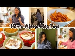 Cozy Evening to Morning  - Home Alone Diary - Baked Fries / Soya Makhni / Eggless Carrot Muffin
