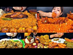 ASMR EATING SPICY CHICKEN BIRYANI, MUTTON CURRY, EGG CURRY | BEST INDIAN FOOD MUKBANG |Foodie India|