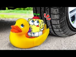 No God, Car Crushing Spongebob Baby on Rubber Duck 🚓 Crushing Crunchy & Soft Things by Car