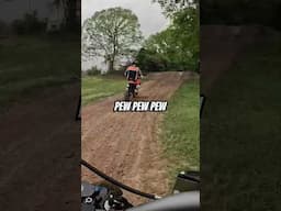 Surron rider battles dad on track 😂 What would you call his noises? Hyper Bee vs Rawrr Mantis Mini