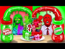 INSIDE OUT RED VS GREEN CAKE DECORATING CHALLENGE | DISGUST VS ANGER EMOTION LARGEST CAKE BY SWEEDEE