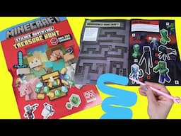 Minecraft Movie DIY Activity, Coloring, Sticker Book with Character Dolls