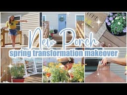 🌼 *NEW* MOBILE HOME SPRING PORCH TRANSFORMATION MAKEOVER // paint + decorate + garden with me