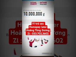 Homepay later ví trả sau cấp hạn mức dễ dàng. Hỗ trợ rút về ATM nhanh gọn #homepay #vitrasau