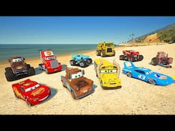 Сhallenge Crazy Cars McQueen and Friends Truck Mack Miss Fritter Tow Truck Mater The King COLOSSUS