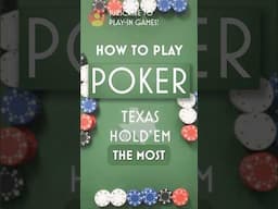 Poker Texas Hold’em rules in seconds. Learn fast, play smart. #Poker #TexasHoldEm #Shorts