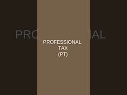 What is Professional Tax (PT) #professionaltax #employee #job #jobs #hrpayroll