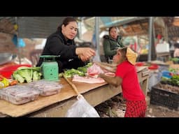 Cutis Rickshaw Go Market Buy Meat To Feed Mom! Everyone who sees touched ❤️😭