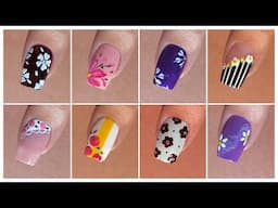 10 Easy flower nail art designs for beginners || Nail art at home 2025
