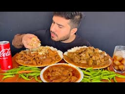 ASMR： EATING SPICY MUTTON BOTI CURRY+SPICY MUTTON LIVER CURRY WITH RICE+DRINK ｜｜ MUKBANG