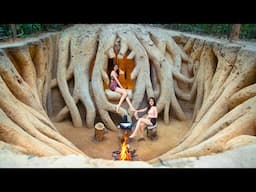 We Build The Most Amazing Underground Villa By Ancient Skills in the Deep Jungle