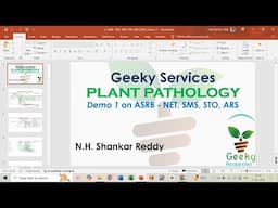 Recorded Demo Class 1 for ASRB - NET, SMS, STO, ARS - 2025 (Plant Pathology)